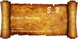 Budai Maxima névjegykártya